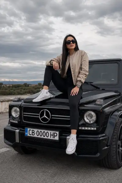 Stylish Woman on G-Wagon