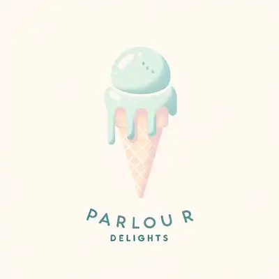 Minimalist Melting Ice Cream Logo