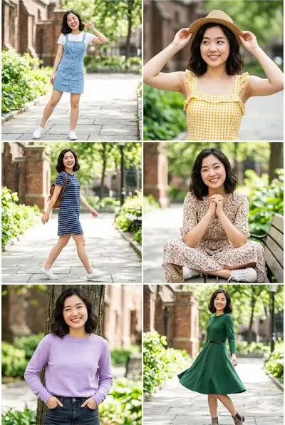 Six Outdoor Portraits Collage Prompt