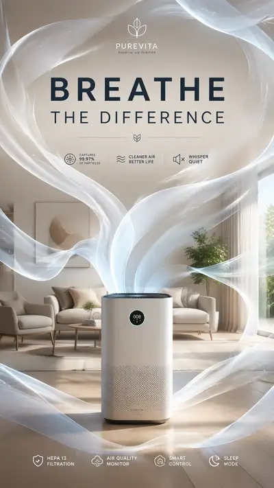 Premium air purifier silk ribbon ad concept