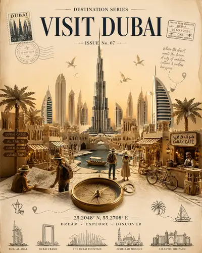 Papercraft diorama travel magazine cover