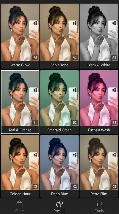 Photo-App Filter Preset Grid Mock-up