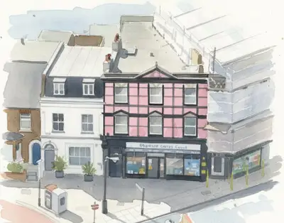 Nostalgic Watercolor from Street View