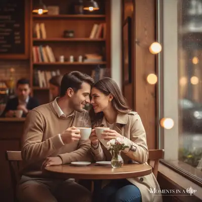 Romantic Cafe Couple Lifestyle Image Prompt