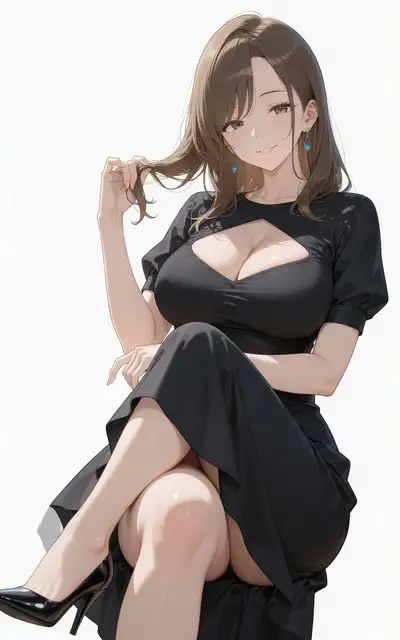 Elegant Black Satin Dress