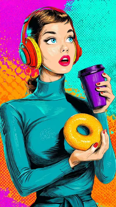 Surreale Pop-Art Charakterillustration Prompt