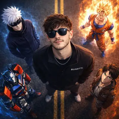 Cinematic Hybrid Real-Life + Anime Group Scene