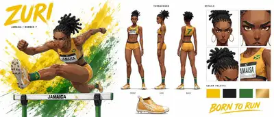 Cinematic Character Bible Sheet for ZURI