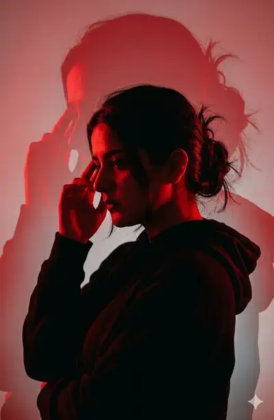 Dramatic Red Cinematic Silhouette Portrait