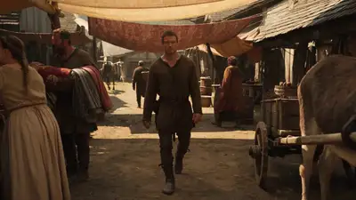 Frozen Medieval Market Steadicam Scene