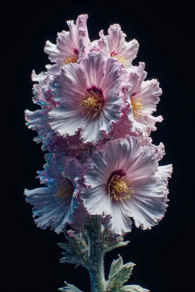 Futuristic Glitch Snapdragon Flowers