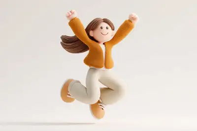 Kneaded clay 3D icon character template
