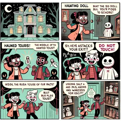 Horror Comic Strip: Haunted House Doll