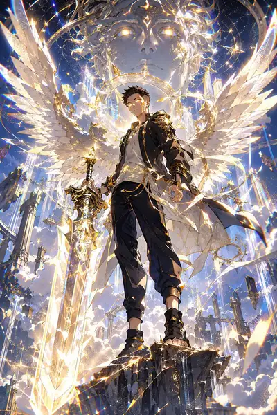 Celestial Warrior Divine Blade Illustration