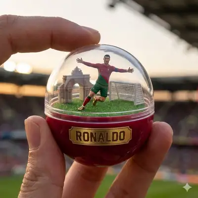 Gashapon Capsule Diorama: Cristiano Ronaldo Siuuu Celebration