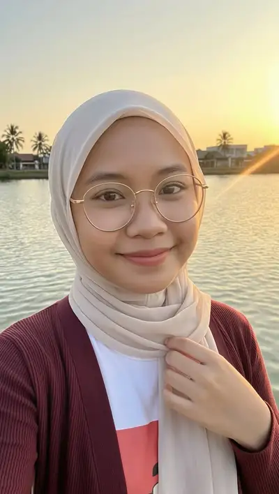Realistic Hijab Portrait Selfie Prompt