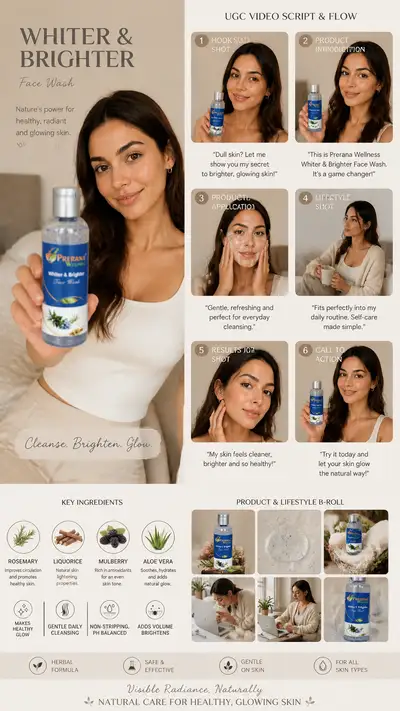 Luxury Skincare UGC Campaign Storyboard with 6 Panels