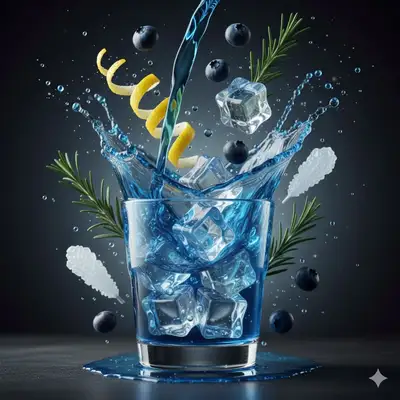 Floating Cocktail Ingredients Advertising Shot