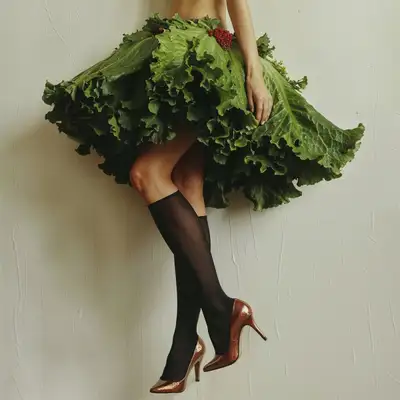 Green Lettuce Skirt Midjourney Prompt