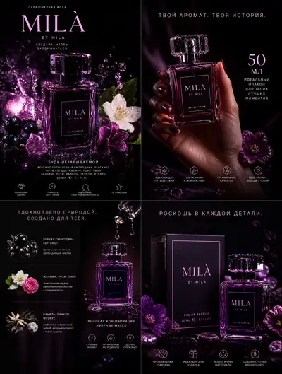 Prompt de Publicité Carrousel pour Marque de Parfum de Luxe