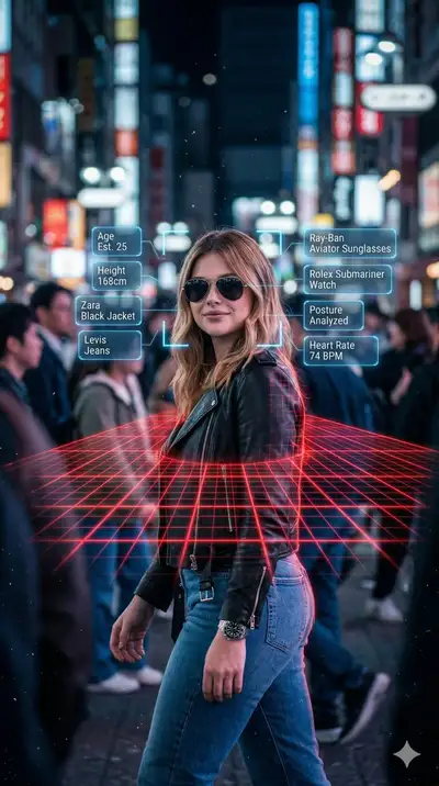 Cinematic Cyberpunk AI Targeting Portrait