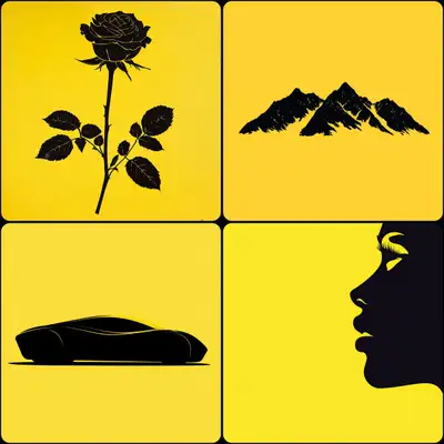 Silhouette on Bright Yellow Background