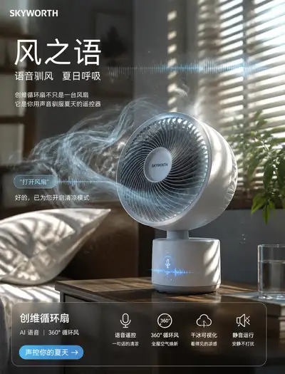 Chinese brand campaign template for a smart air circulator fan