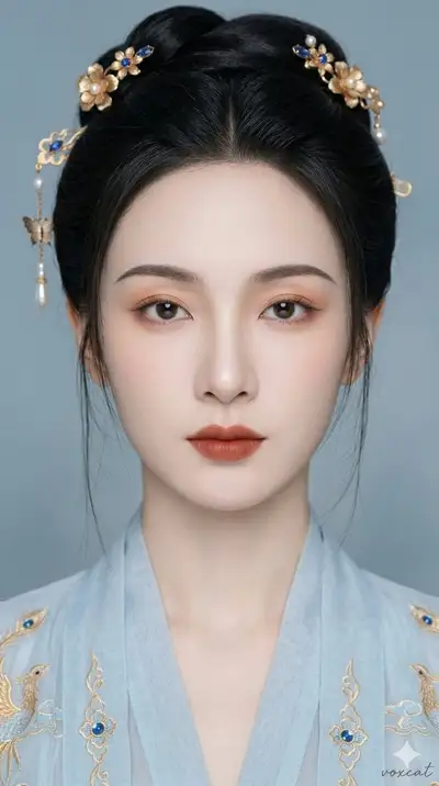 Classical Chinese style female portrait close-up
