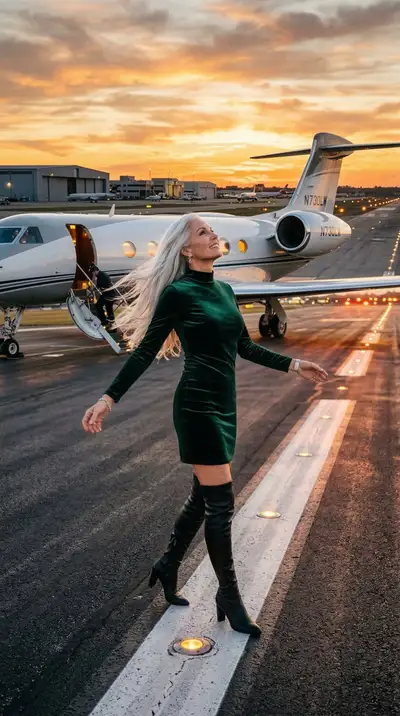 Cinematic Luxury Airport Fashion Photo