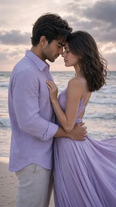 Prompt für Romantisches Strandfoto eines Paares