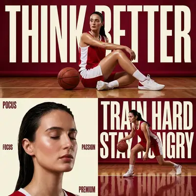 Ultra-Premium Sports Editorial Poster of Female Basketball Athlete