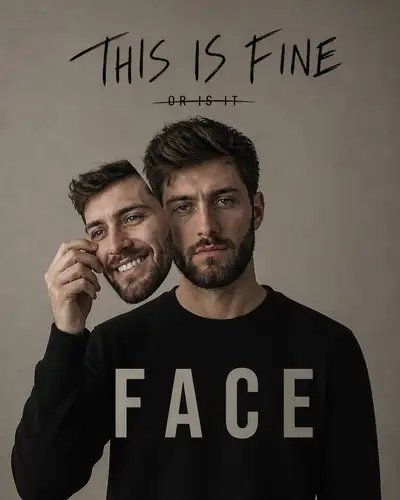 Dual Identity Portrait with Typography