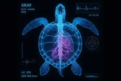 Neon X-ray Turtle Scan