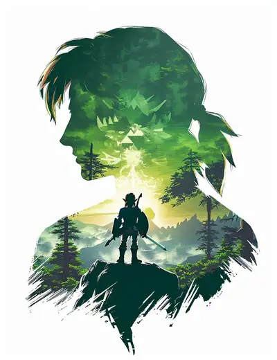 Double Exposure Vector Art Prompt
