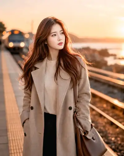 Cinematic Seaside Railway Portrait