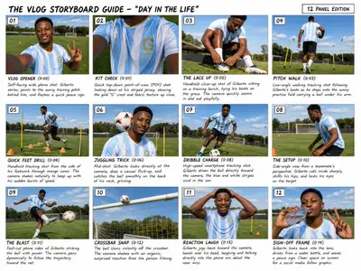 Vlog Storyboard Guide: Day in the Life (12 Panel)