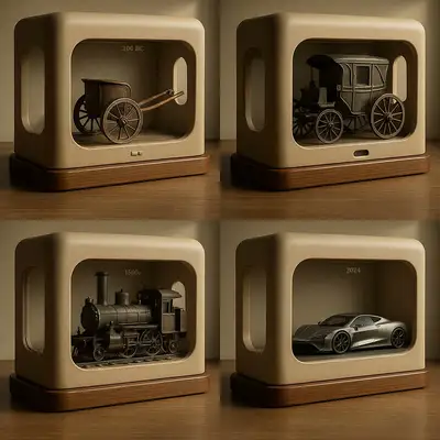 Era-Specific Vehicle Diorama Grid