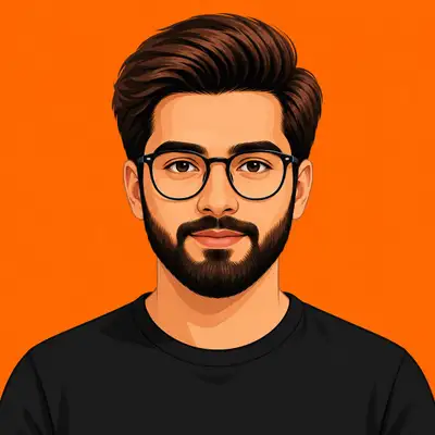 Retrato avatar vectorial plano de un hombre con lentes redondos y barba