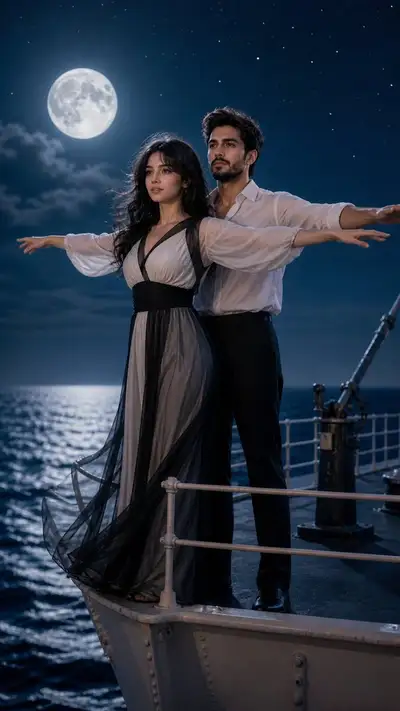 Moonlit Titanic Pose Romance Portrait