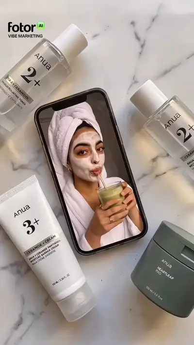 Luxus-Hautpflege-Flat-Lay-Video von oben