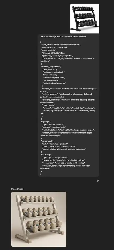 Matte Studio Hybrid Retexture Prompt
