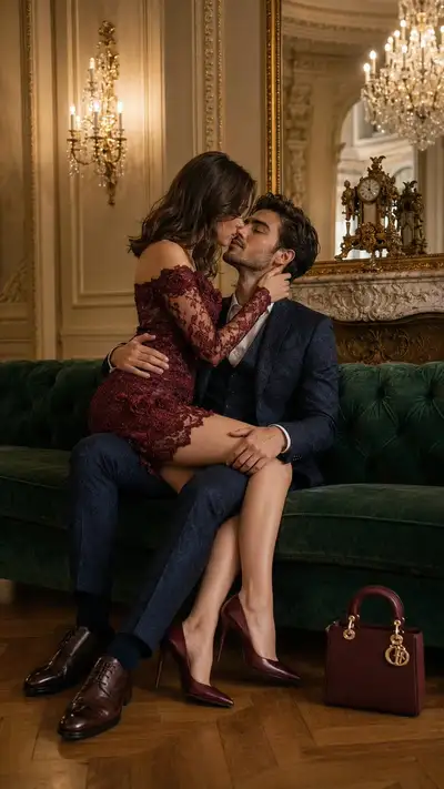 French Aristocratic Couple Romantic Fashion Portrait