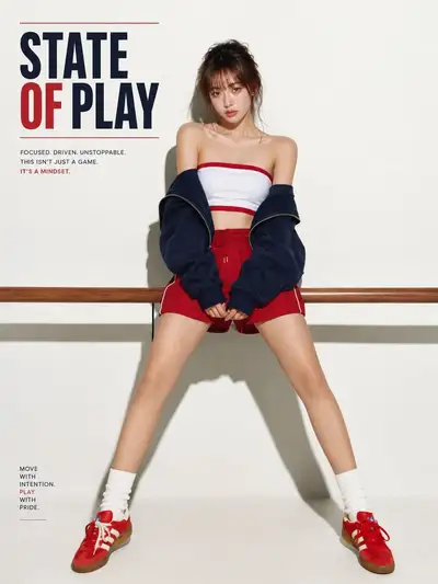 American sporty editorial fashion campaign portrait
