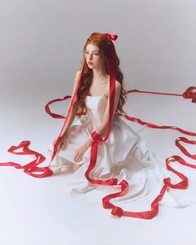 Fine-Art Studio Portrait with Silk Ribbons