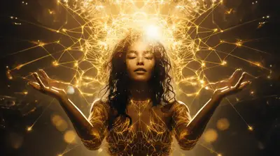 Gold Fractal Morph Woman Prompt