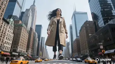 Giant Woman Walking Through NYC - Cinematic Wide Shot