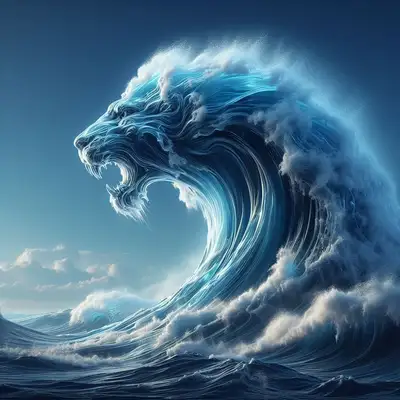 Transparent Liquid Tsunami Wave Head