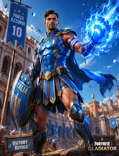 Italy captain reimagined as a Fortnite gladiator