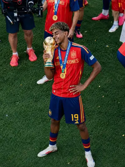 Football championship trophy celebration photo prompt