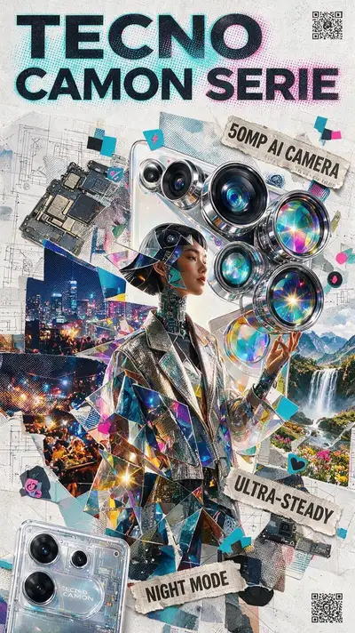 TECNO CAMON SERIE Editorial Collage Poster
